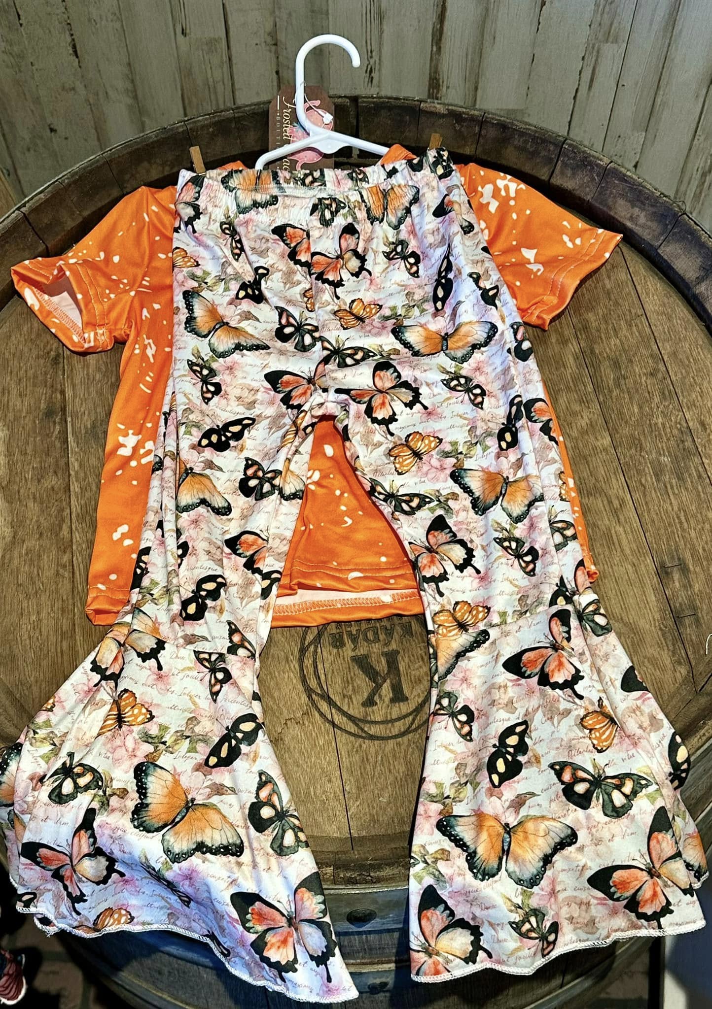 Big Orange Butterfly Two Piece Pants