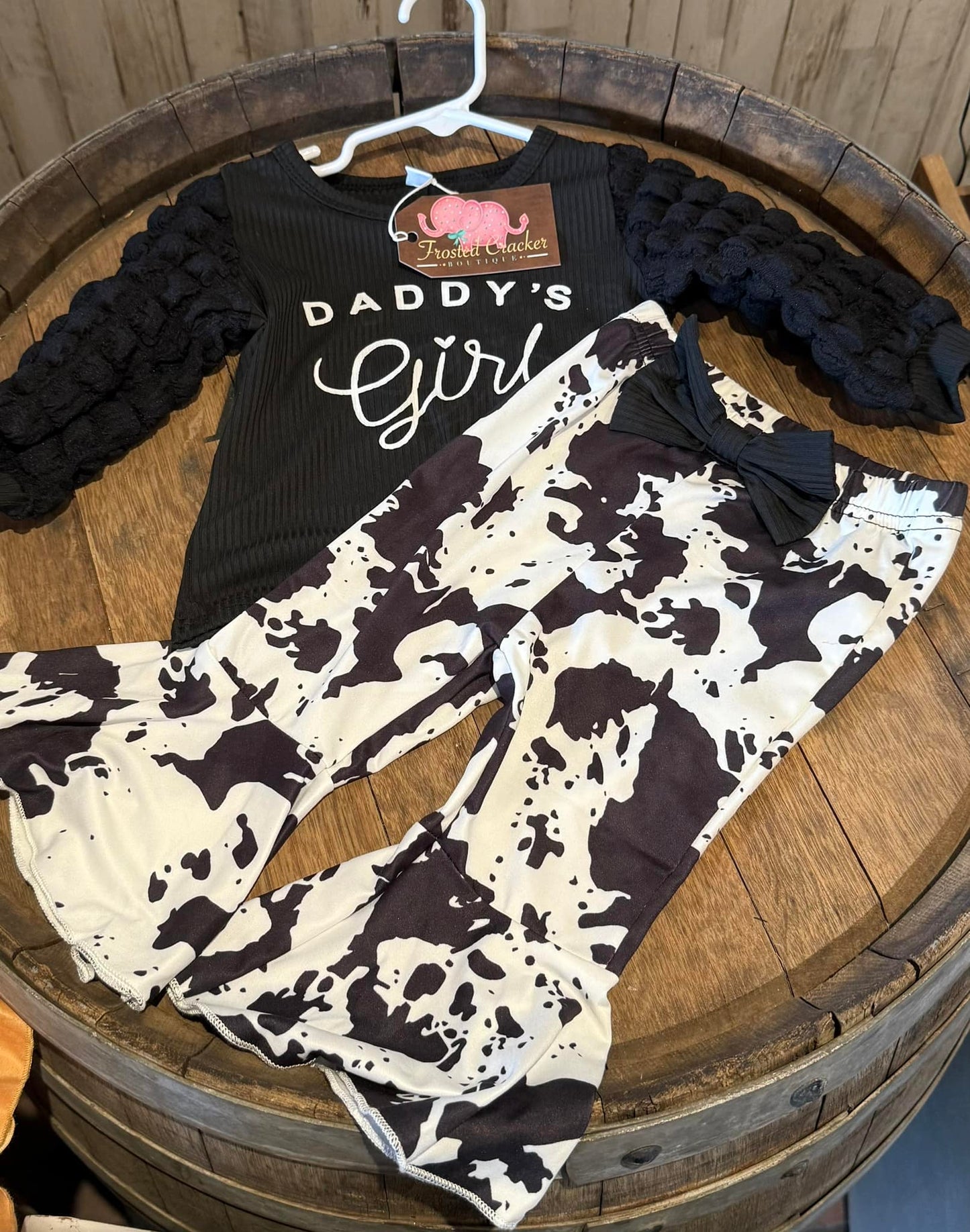 Daddy's Girl Cow Print Two Piece Flared Pants