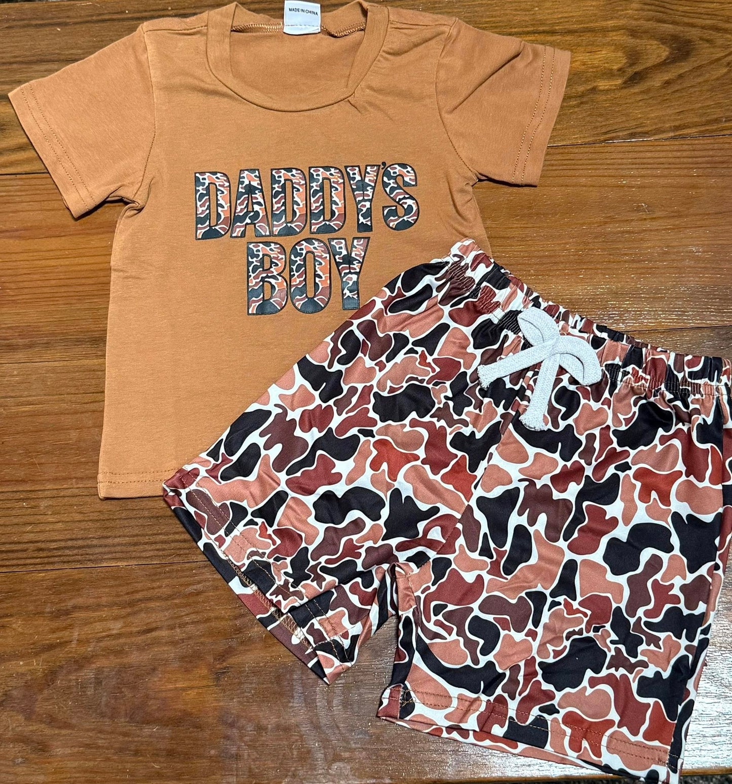 Daddy's Boy Brown Two Piece Short Set