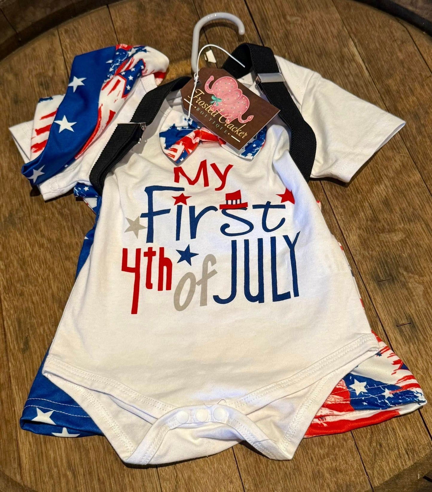 My First 4th Of July Three Piece Short Sets