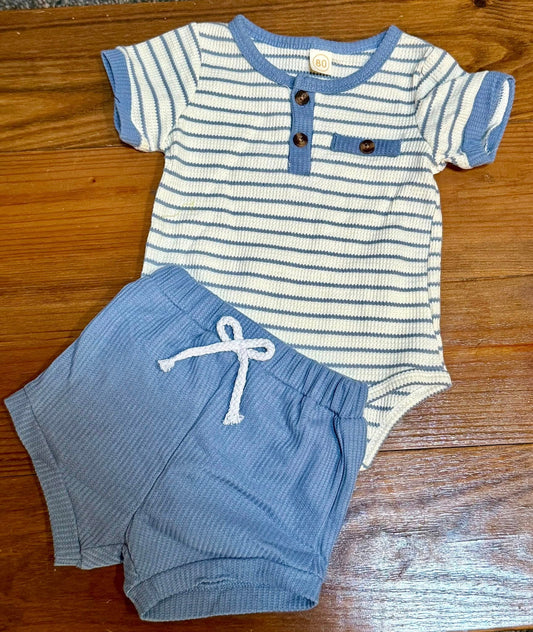 Blue Two Piece Short Set