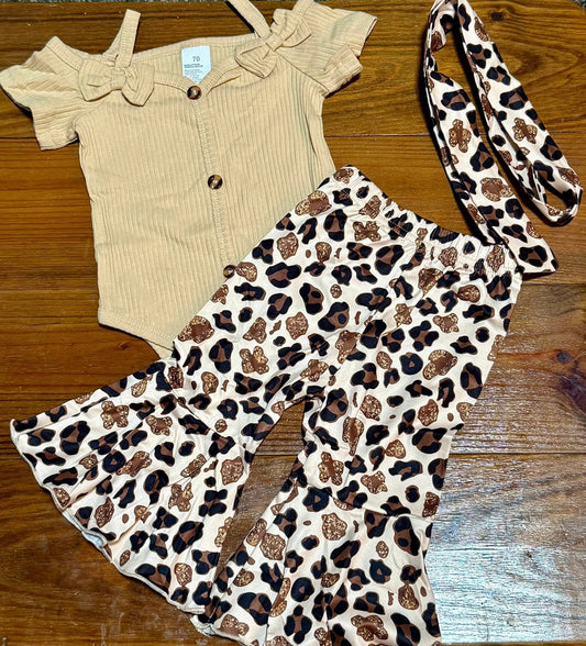 Cheetah Flare Pants Set