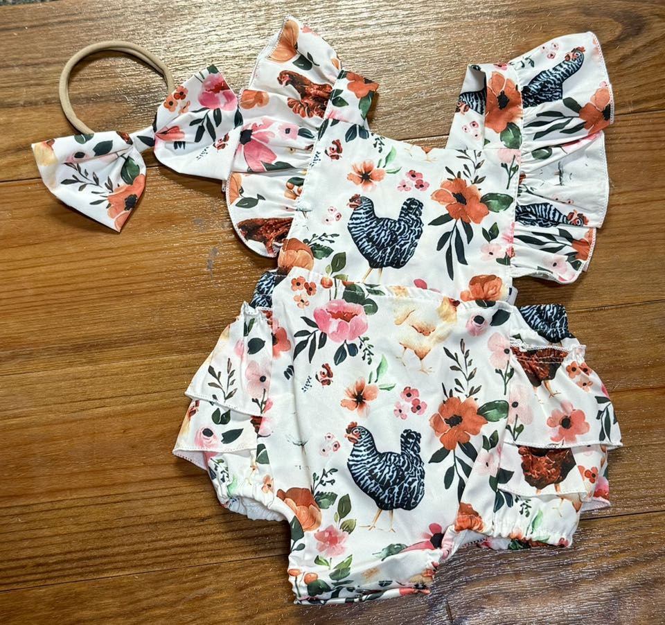 Chicken Garden Romper