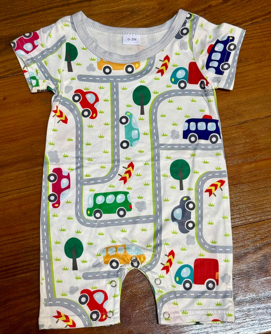 Colorful Cars Romper