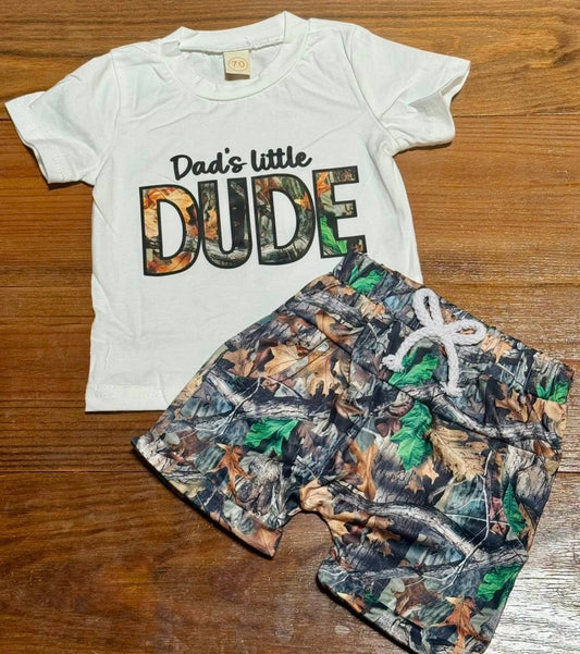 Dad's Little Dude Camo Two Piece Short Set