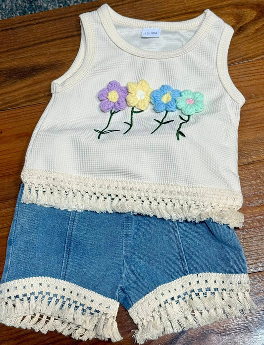 Daisy Dance Two Piece Jean Shorts