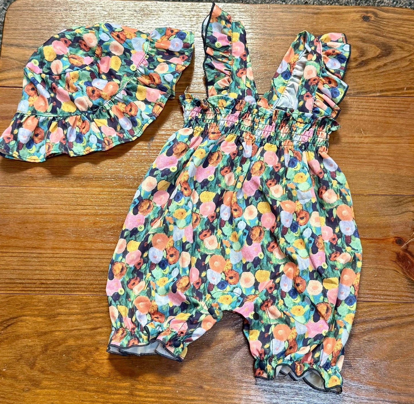 Flower Garden Romper With Hat