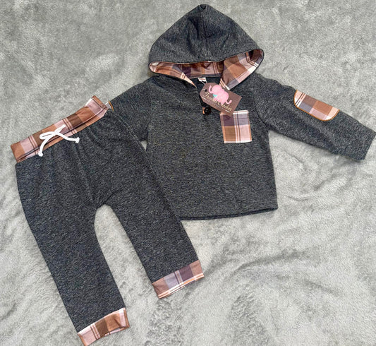 Gray Brown Sweatsuite
