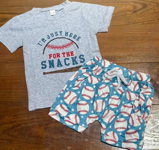 I'am just here for the Snacks Two Piece Short Set
