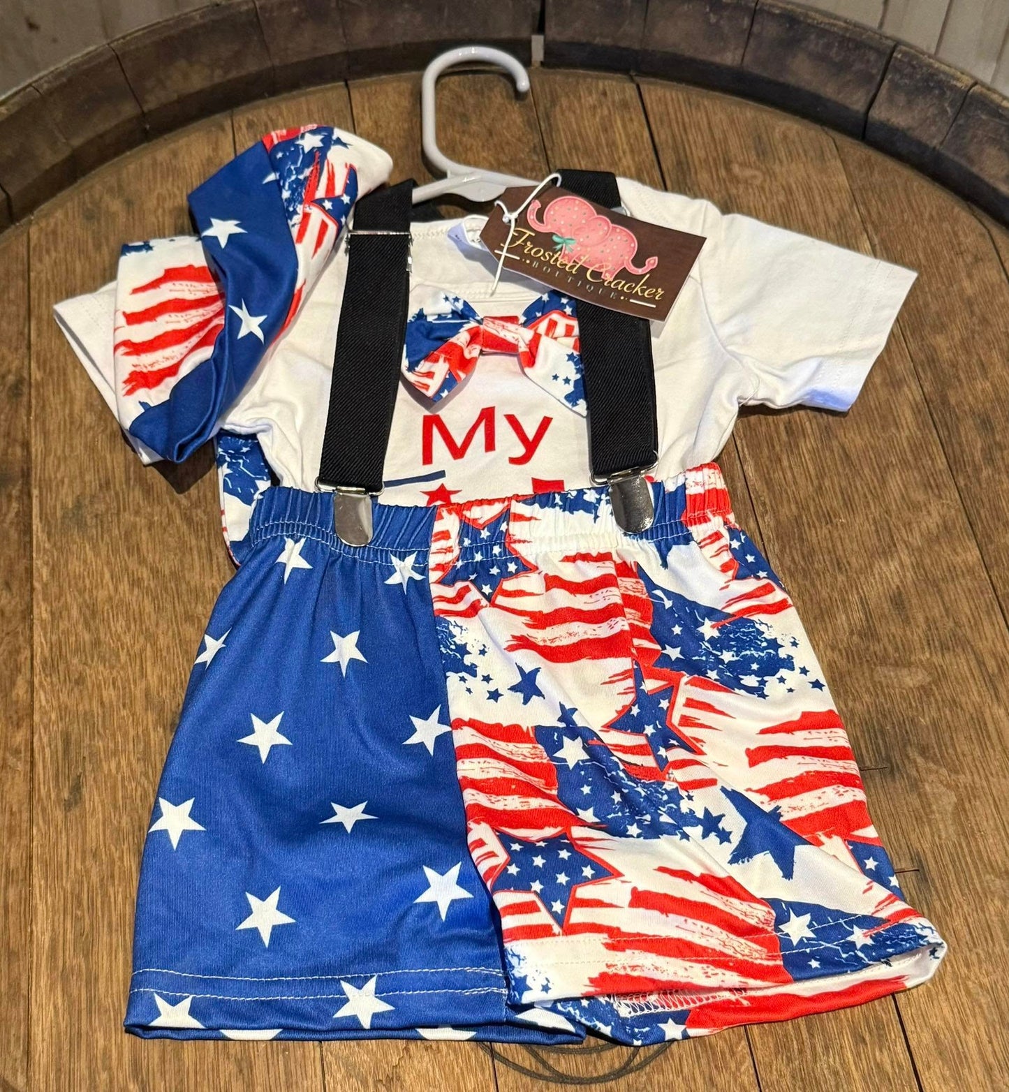 My First 4th Of July Three Piece Short Sets