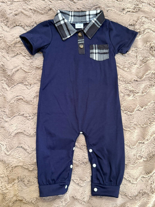 Navy Romper