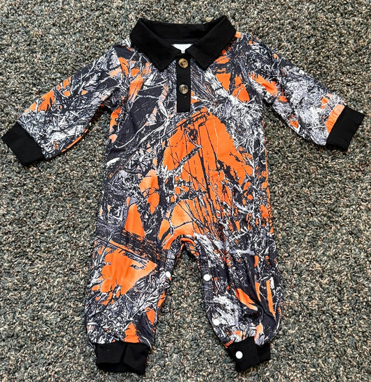 Orange Cameo Romper
