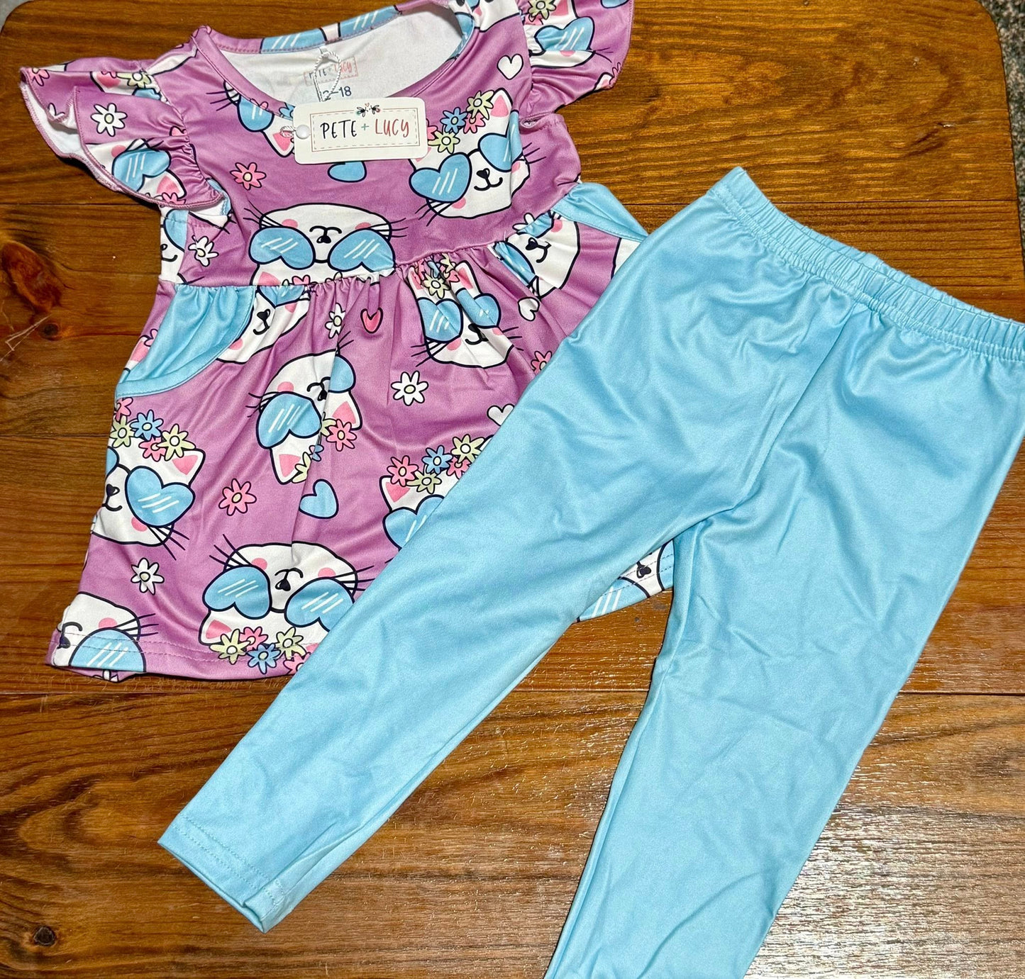 Pastal Kitty Pant Set