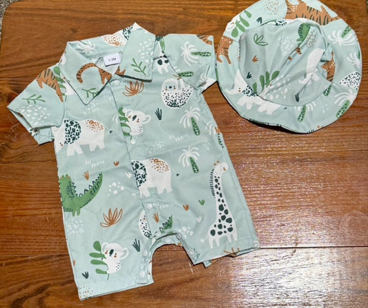 Safari Romper With Hat