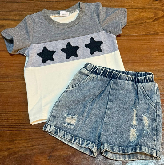 Stars Jean Short Set