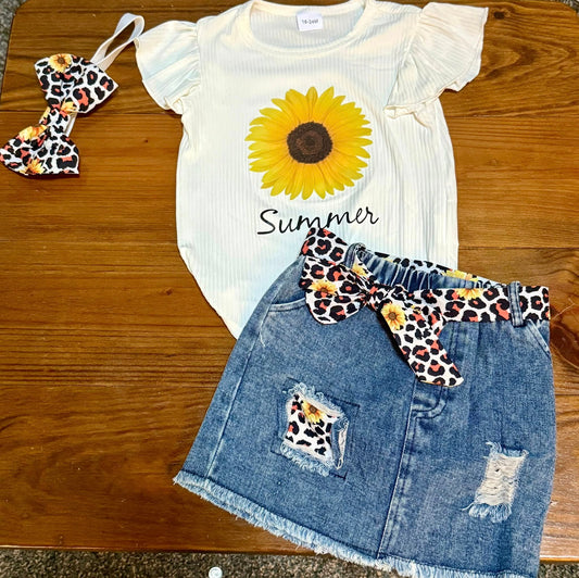 Summer Jean Skirt Set