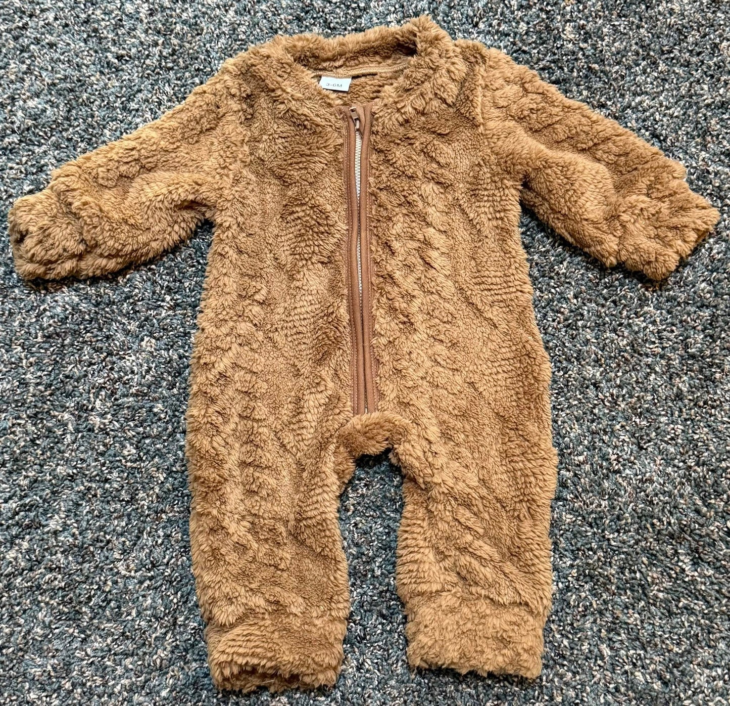 Warm Fuzzy Brown Romper