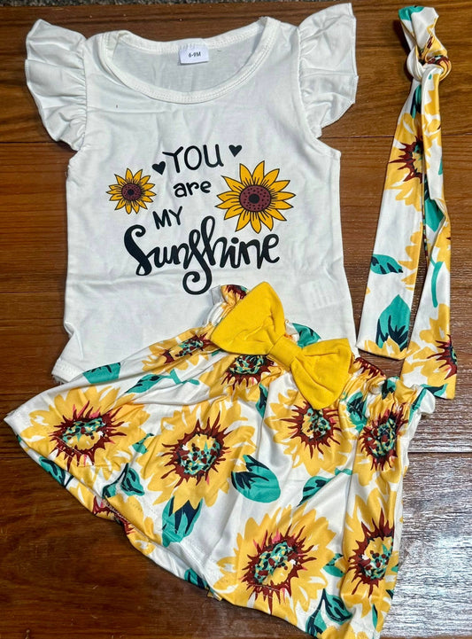 You Are My Sunshine Two Piece Skirt Set