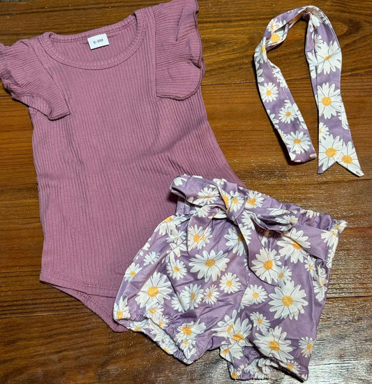 Purple Daisey Short Set